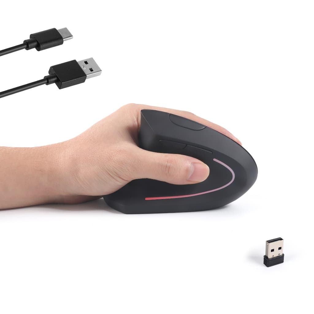 Mouse Sem Fio Vertical Gaming Rato Mão Esquerda Recarregável Óptica Rato Ergonômico Jogo Mice Para Laptop