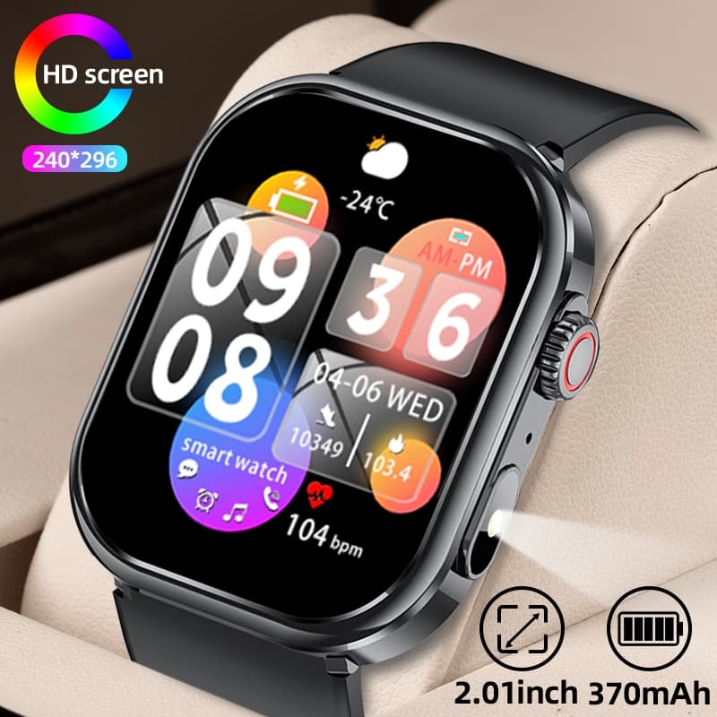 LIGE Homens Relógio Inteligente Lanterna À Prova D'água Relógios Ao Ar Livre Frequência Cardíaca Esporte Smartwatch