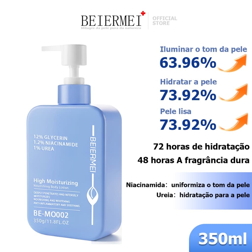 Beiermeri , br Loção Hidratante Corporal /1.2 % Niacinamida 350 ml Alta Hidratação Refresca E Ilumina A Melani