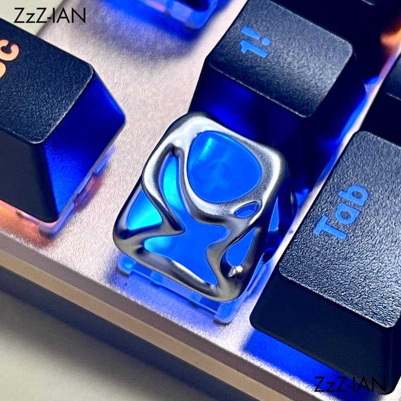 Teclas Líquidas De Metal Translúcido 1U Para Teclados Mecânicos Esc , Personalizadas , Substituição De Tampas De PC Bril