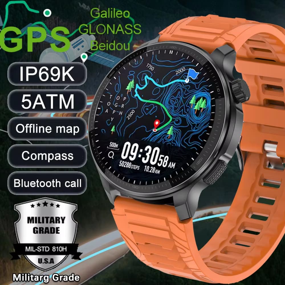 2026 Novo GPS DT G6 Smartwatch AMOLED AI Chat Robô Bluetooth Chamada De Rede Relógio Bússola 5ATM Inteligente Presentes 