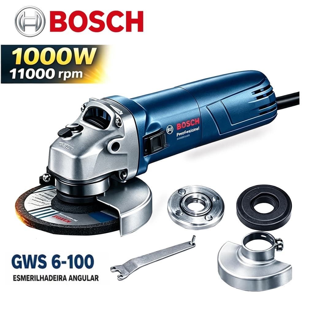 Bosch esmerilhadeira lixadeira 220V GWS6-100 Esmerilhadeira Angular Profissional 1000W Para Corte