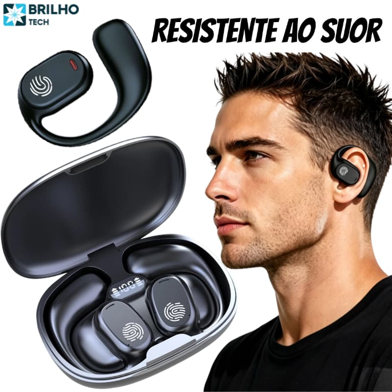 Fone Bluetooth Esportivo TWS 5.3 - À Prova de Suor, Bateria Longa Duração + Display de Carga-B8 BT