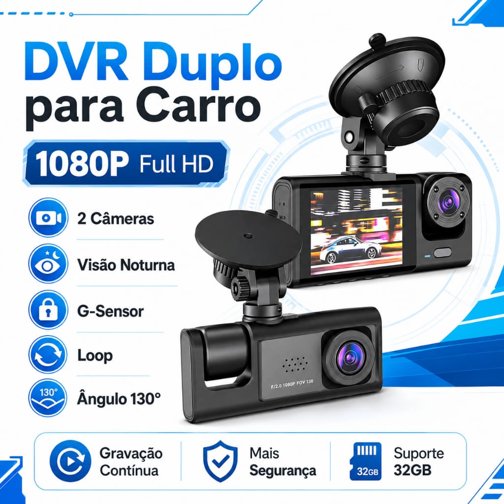 Gravação De Espelho Retrovisor Lente Dupla De Monitoramento De Carro HD 1080P Dianteira E Traseira - Envio Rápido