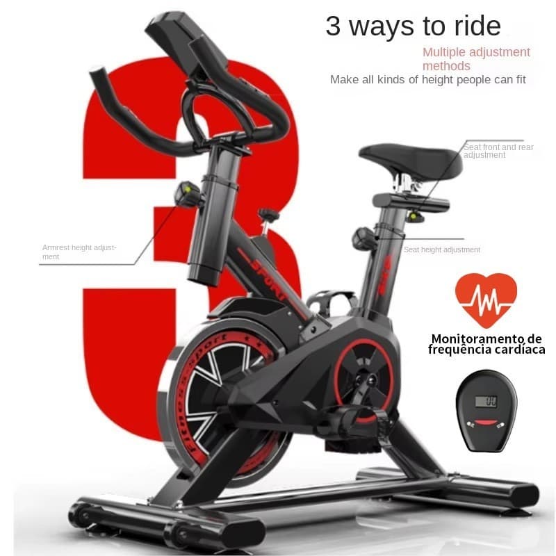 Bicicleta Ergométrica Spinning Bike Mecanica Profissional 150kg com Sensor Cardíaco Academia