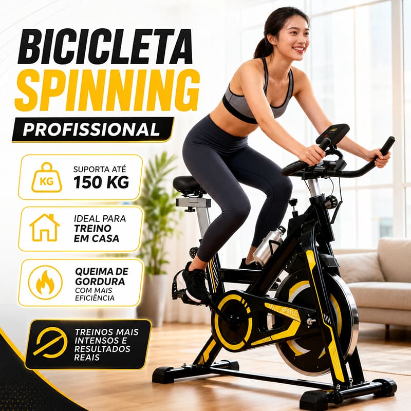 Bicicleta Spinning bicicleta ergometrica Para Exercícios Profissional Sport Suporta até 150kg Queima Treino em Casa