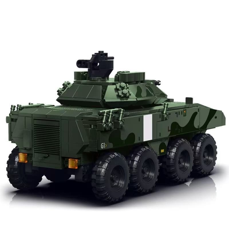 1000 peças de blocos de montar LEGO Veículo blindado militar Carro off-road de rodas Brinquedo de montar para meninos