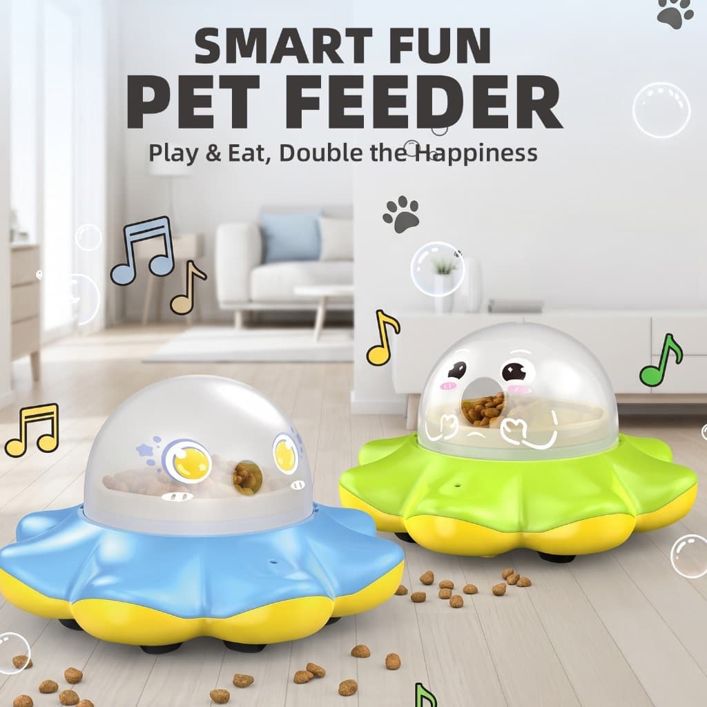 Brinquedo Dispensador de Ração para Pet Controle Remoto 2.4G, Brinquedo Interativo com Som e Luz para Gato e Cachorro
