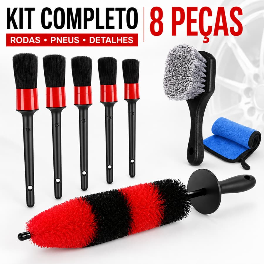 Kit Limpeza Automotiva 8/15/20 Peças Escovas Detalhamento Carro Interior Rodas Ar Condicionado