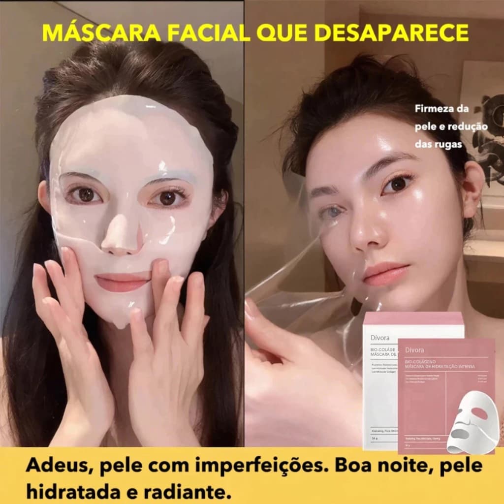 2/4/6/8pcs Máscara Hidratante Tipo Divisão De Colágeno Clarificante Translúcido E Definida Profundamente .