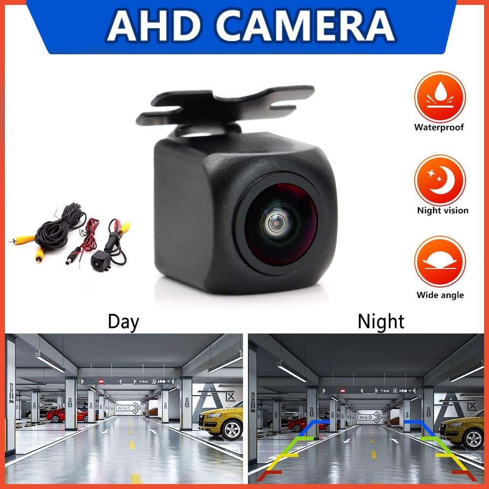 Câmera De Visão Traseira Do Carro AHD 720P 170 ° Fisheye Grande Angular IP68 À Prova D'água Noturna Suporte Para Backup 