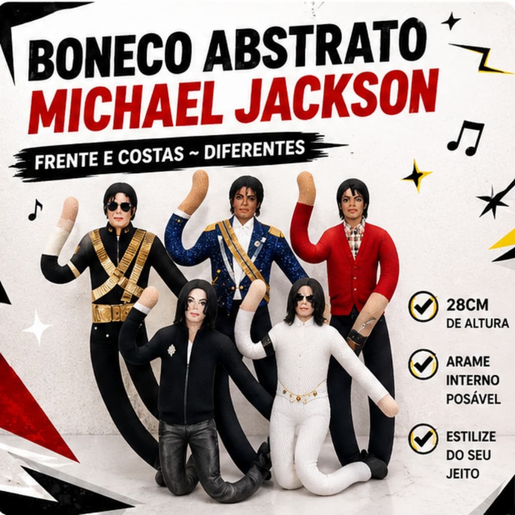 🔥🔥🔥28CM Boneca Michael Jackson PP articulada figura abstrata presente colecionável divertido