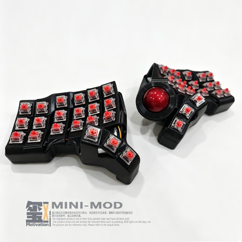 Teclado dividido RGB personalizado feito à mão Mufanxi Mimi MOD, Layout 3 * 6 + 6, teclado mecânico, estojo de impressão