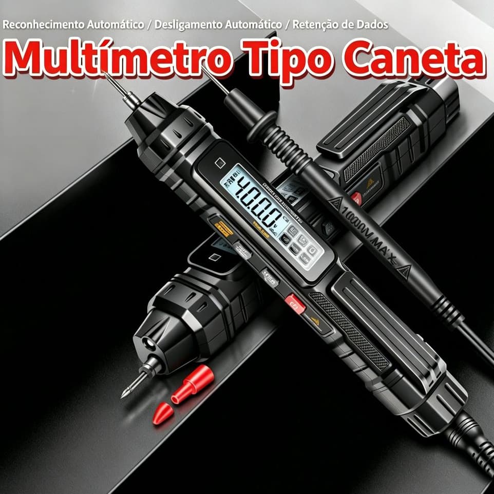 Multímetro Digital Caneta Contagem Medidor Profissional Automático AC/DC Ohm Testador Ferramenta