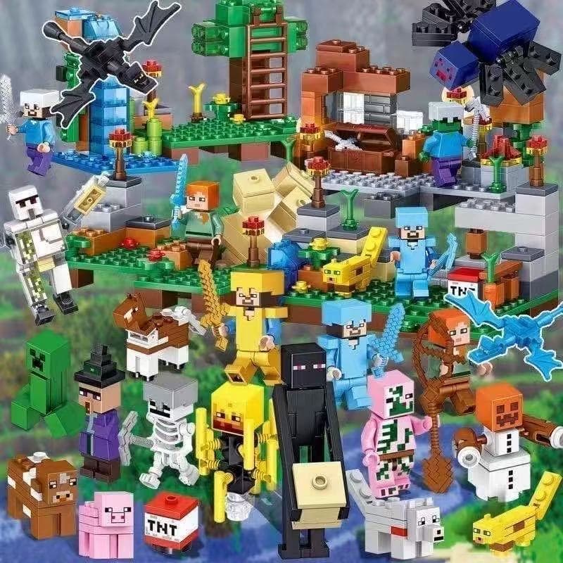 Blocos de Montar LEGO 1200PCS Meu Mundo Gato do Steve Casa na Árvore Casa de Porco Brinquedo Educativo para Meninos