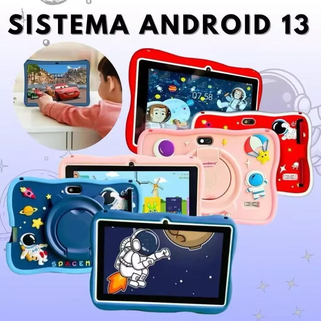 Tablet Infantil 7 Polegadas Android 13 Super Resistente | Controle Parental Total Presente para Crianças MUNDO