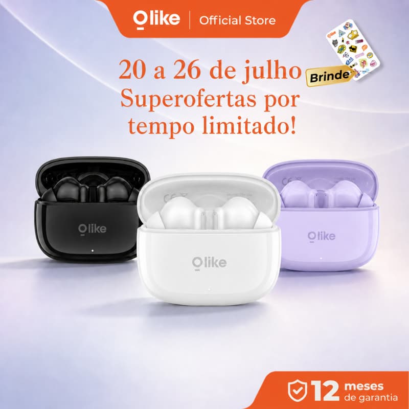 Fones de ouvido Bluetooth Olike, mini fones de ouvido sem fio com super graves, TWS Bluetooth 6.0, à prova d'água IPX4.