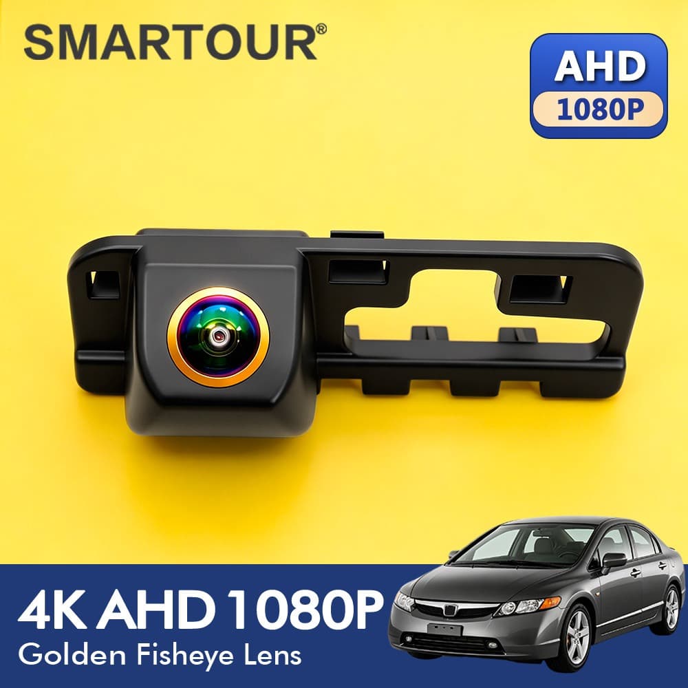Carro HD AHD 1080P Câmera De Visão Traseira Do Veículo Para Honda Civic 2006 2007 2008 2009 2010 2011 MK8 Reversa Com Li