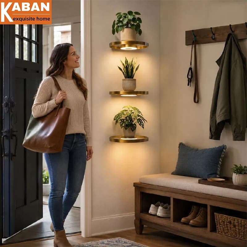 Prateleira De Parede Flutuante Com Luz LED Embutida Prateleiras Flutuantes Modernas Suporte Invisível Rack Montado Na Pa