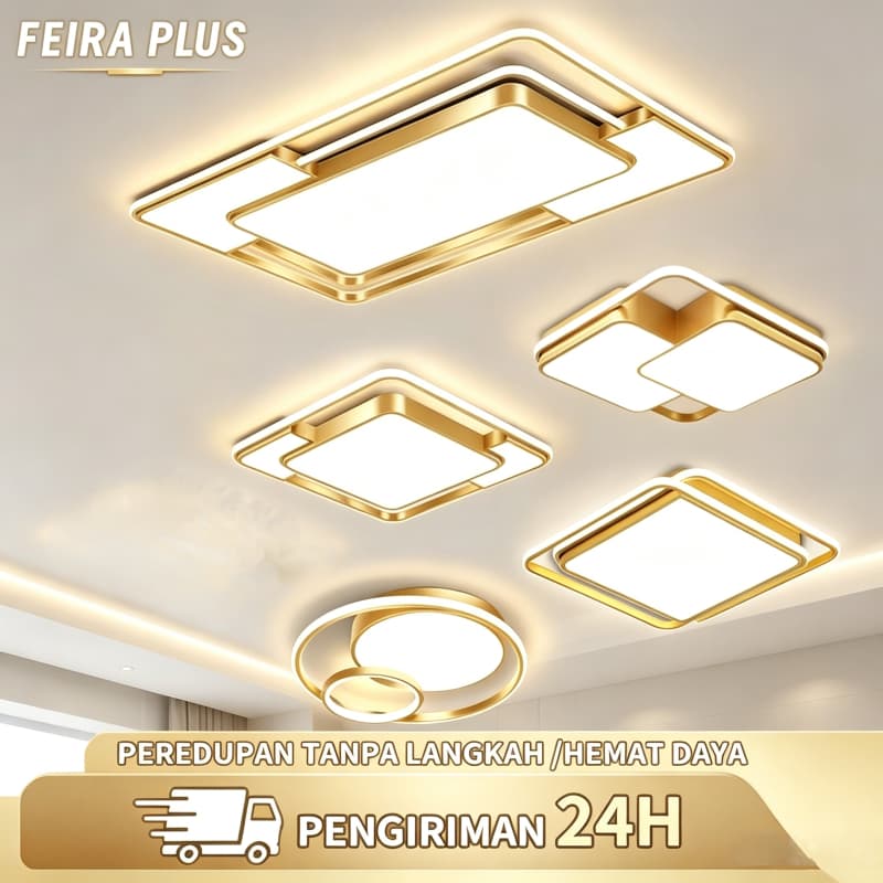 Luminária de Teto LED, 3 Cores em 1 Luz Bivolt 110V-220V Design Moderno para Sala de Estar Quarto e Ambientes Internos