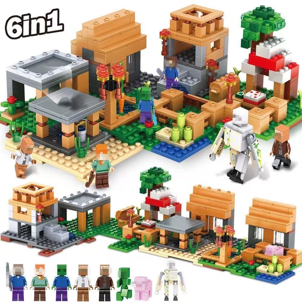 1300 peças compatíveis com blocos de montar LEGO Meu Mundo Parque do Moinho da Vila do Steve Brinquedo de Montar para Cr