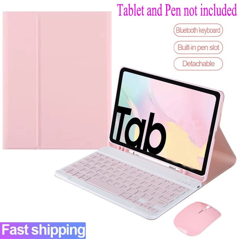 Capa Com Teclado Para Samsung Galaxy Tab S6 Lite 10.4 S9 FE S10 FE S10 lite Sem Fio Bluetooth mouse Caso