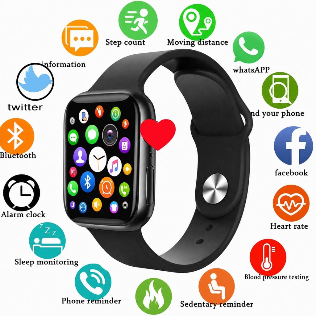 IWO X8 Relógio à prova d'água inteligente Série 8 Bluetooth Call Heart Rate Digital Smartwatch
