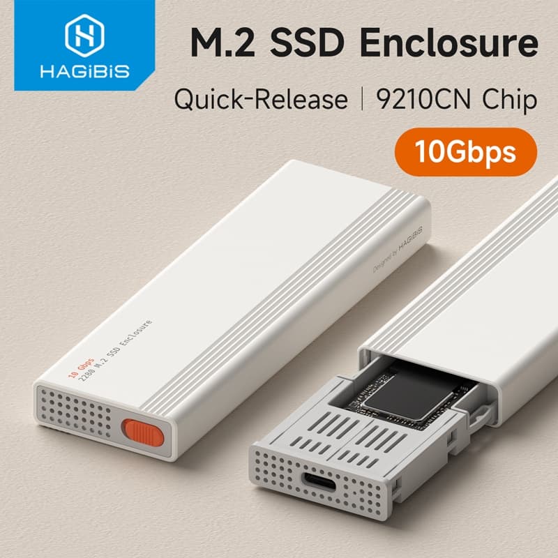Gabinete Hagibis SSD Sem Ferramentas USB 3.2 Gen 2 10 Gbps Para M . 2 NVME E B & Keys Capa Externa SSDs 2230/2242/2260/2