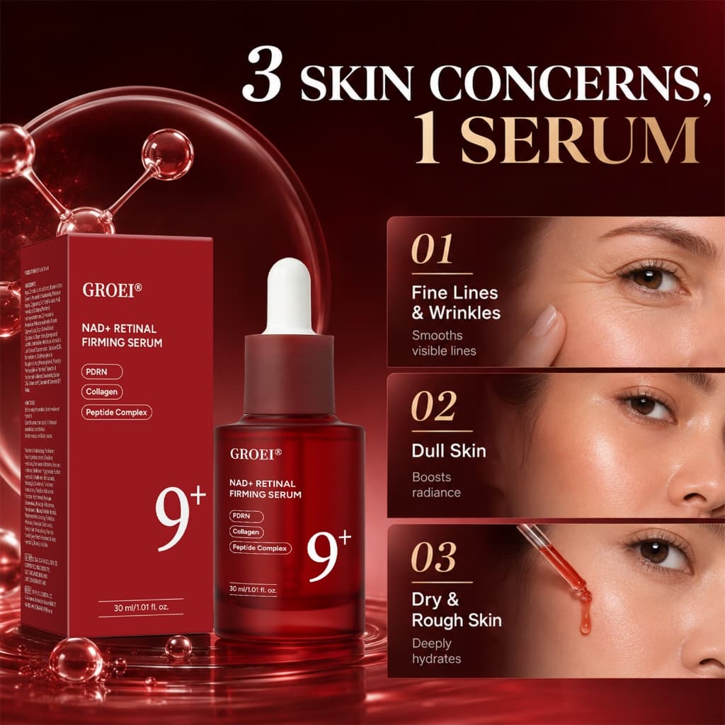 Sérum Reafirmante Facial NAD+ Retinol | Tratamento Anti-Idade Intensivo Hidrata Calma Sem Irritação