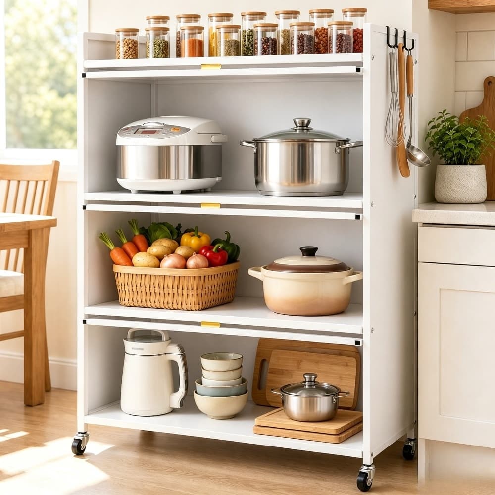 Armário Cozinha Buffet Aparador Sala Com Multiuso Aço Guarda Roupa 3 Portas Móveis Organizadora