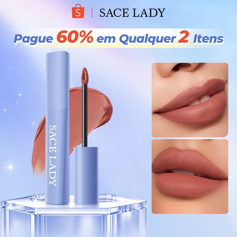 Batom Líquido Matte  SACE LADY Prova d'Água Longa Duração Não Gruda Creme Labial de Longa Duração