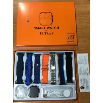Smartwatch S100 Ultra 2 S9 | 7 Pulseiras De Relógio , Esportivo Com Tela De Toque Completa De 49 Mm Capa Protetora