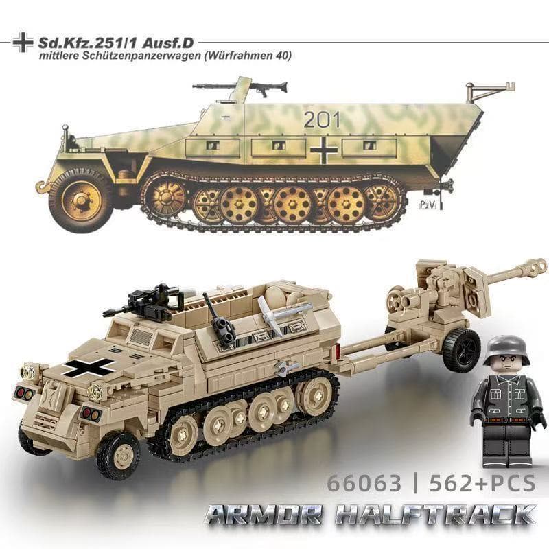 700PCS Blocos de Montar LEGO Veículo Blindado Militar Meio-trilha Brinquedo de Montar Educativo para Meninos