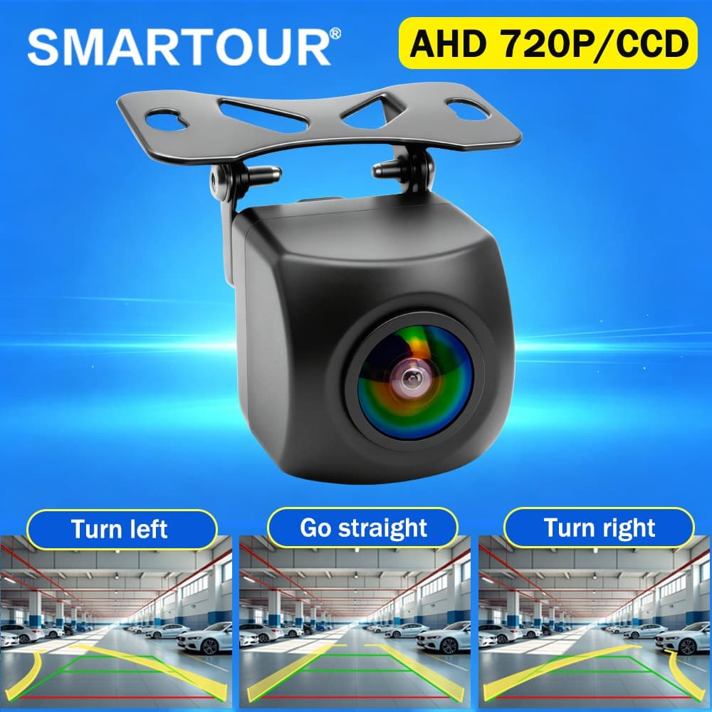Smartour 170 Graus AHD 720P Trajetória Dinâmica Câmera De Visão Traseira Do Carro Fisheye Full HD Noturna Estacionamento