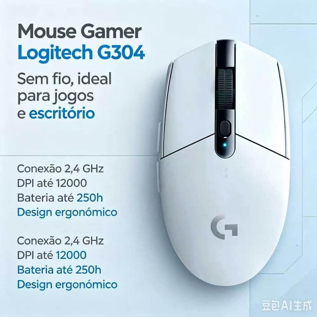 Logitech G304 Mouse para jogos sem fio para jogos Computador Desktop dedicado Notebook Office Home Mouse portátil