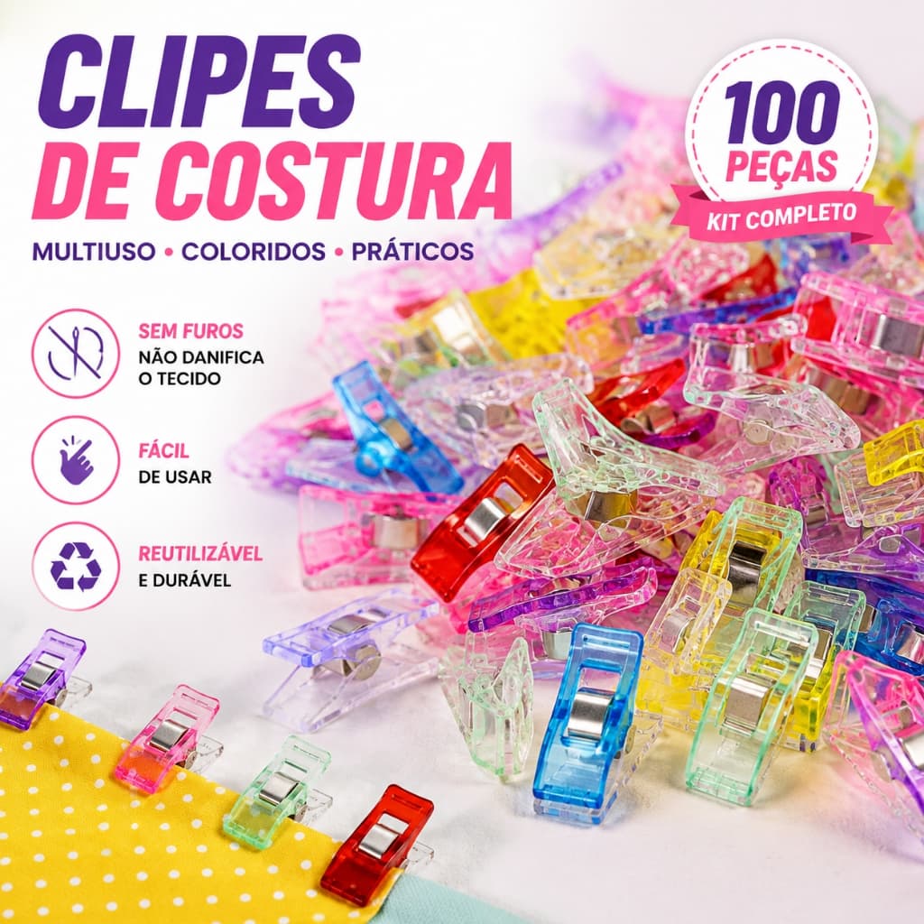 100/25 PCS Clipes de Costura Prendedor De Tecido Coloridos Multiuso Plástico para Artesanato Patchwork e Decoração de Fe