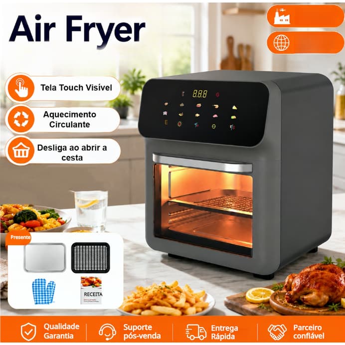 Fritadeira Air Fryer Oven Forno Elétrico Digital Extream 10L / 1350W