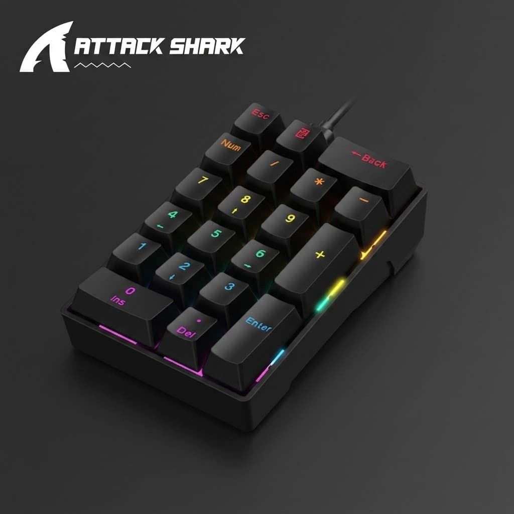 Teclado Numérico Com Fio APAYADO K20 , Mini Numpad Mecânico De 20 Teclas , Tipo-C , Interruptores Hot-Swappable , Chave 