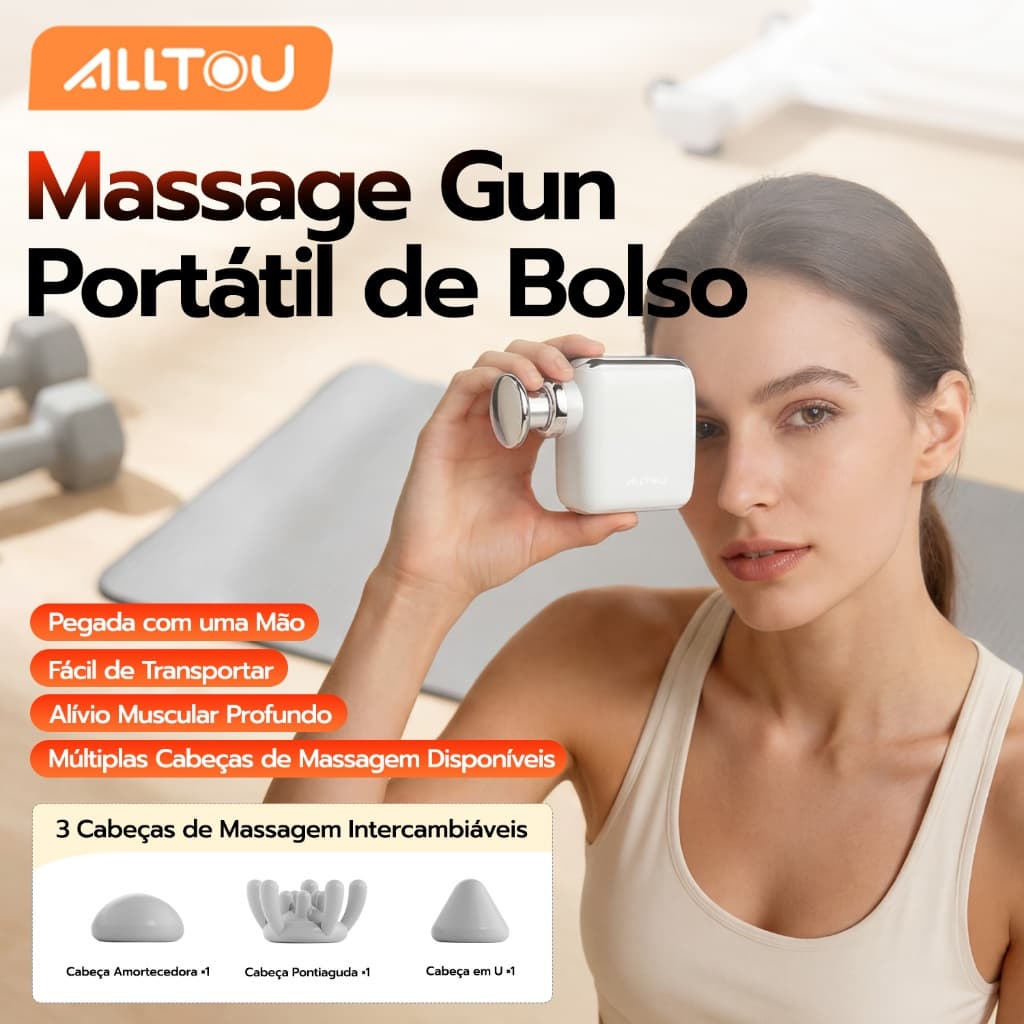 ALLTOU Massageador Muscular Mini Portátil - Massageador de Bolso Elétrico - Alívio Imediato da Dor - Relaxamento