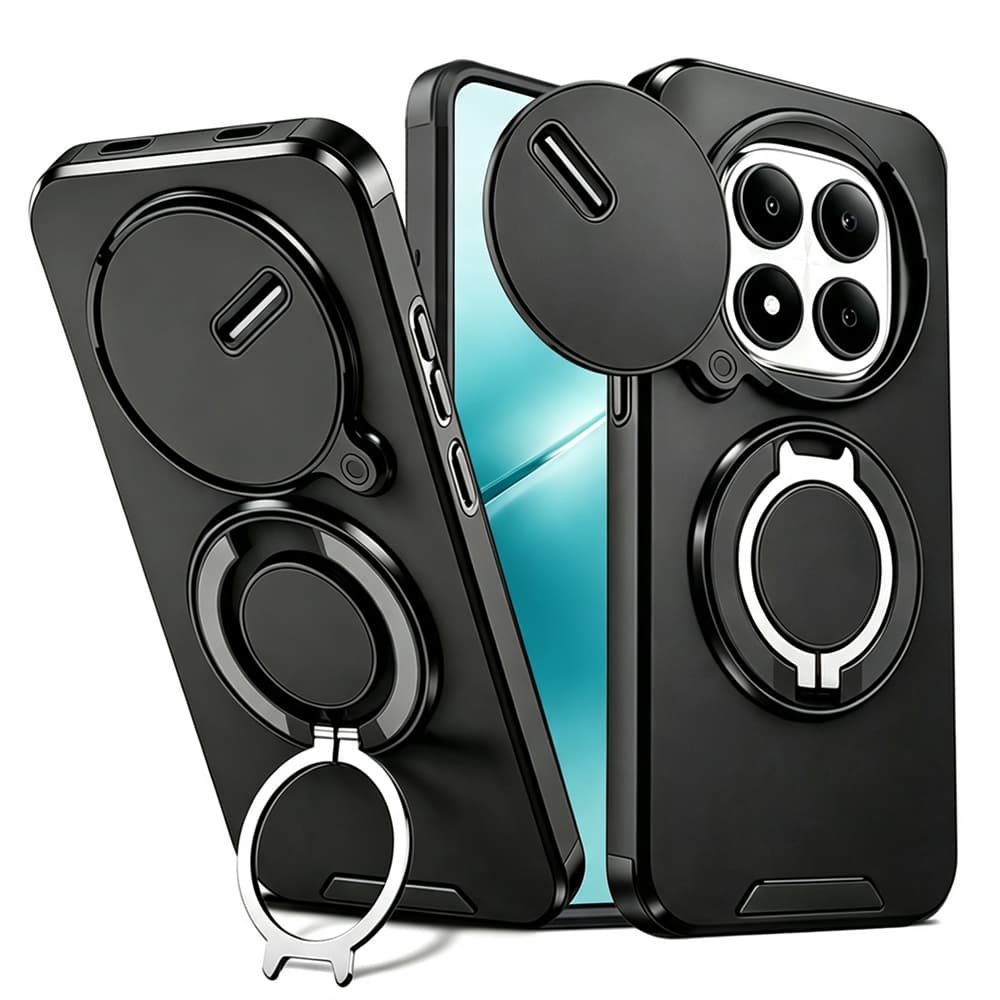 Caso de telefone rígido à prova de choque com suporte de metal Para Redmi Note 15 Pro Note 14 Pro Poco X8 Pro Max X7 Pro