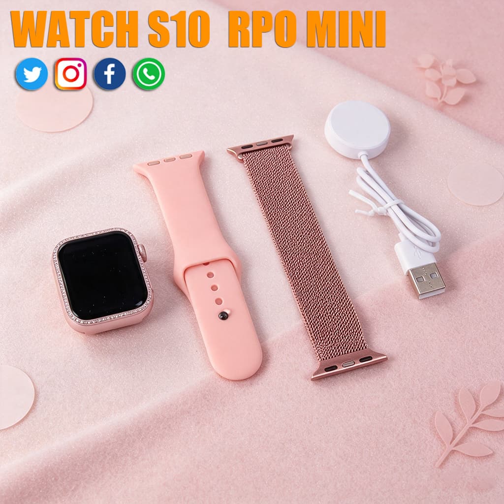 2026 Novo Smartwatch S10 Mini 38MM com Pressão Chamada Bluetooth Calculadora Impermeável e Compatível Android/iOS