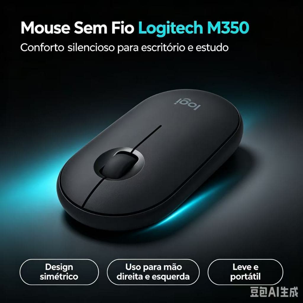 Logitech M350 seixo sem fio Bluetooth modo duplo silencioso mouse fino leve portátil computador Tablet escritório mouse