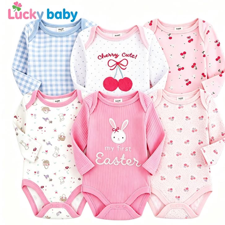 Sorte bebê menina bebê recém-nascido de manga comprida roupas de bebê combinação diversos impressão doce 0-9 meses bebê 