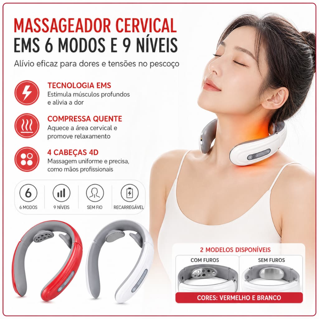TENS pulso pescoço massageadores cervicais elétricos inteligentes alívio da dor EMS relaxamento muscular amassamento