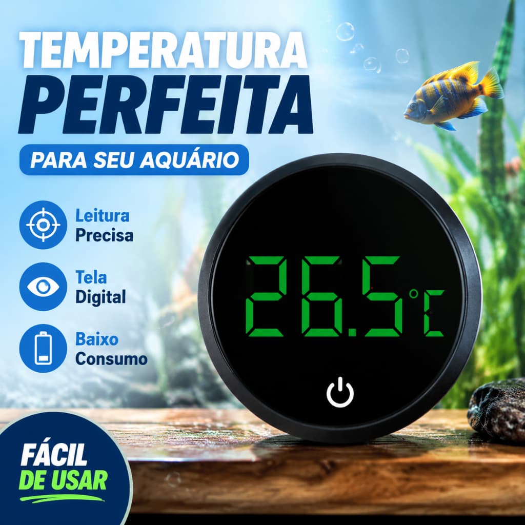 Termômetro digital Para Tanque De Peixes , Acessórios Com display LED HD Animais De Estimação