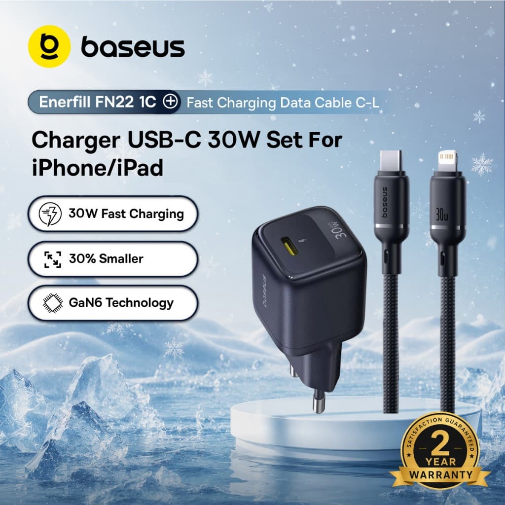Baseus GaN5 20W / 30W / 45W Mini Carregador Rápido Portátil Para  iPhone 15 16 17Pro Max