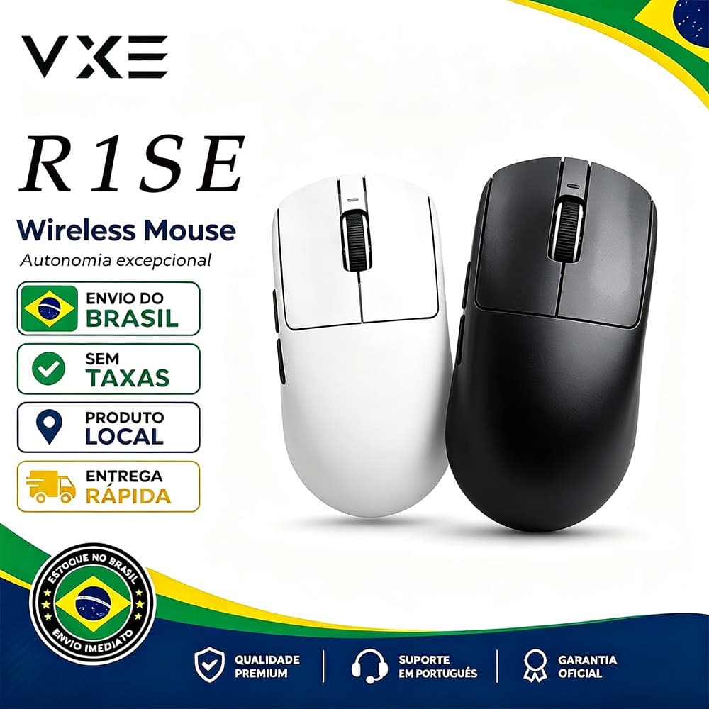 Vxe Dragonfly R1 SE Gaming Mouse Bluetooth Recarregável Gamer Paw3395 Leve Ergonômico Sem Fio Esport