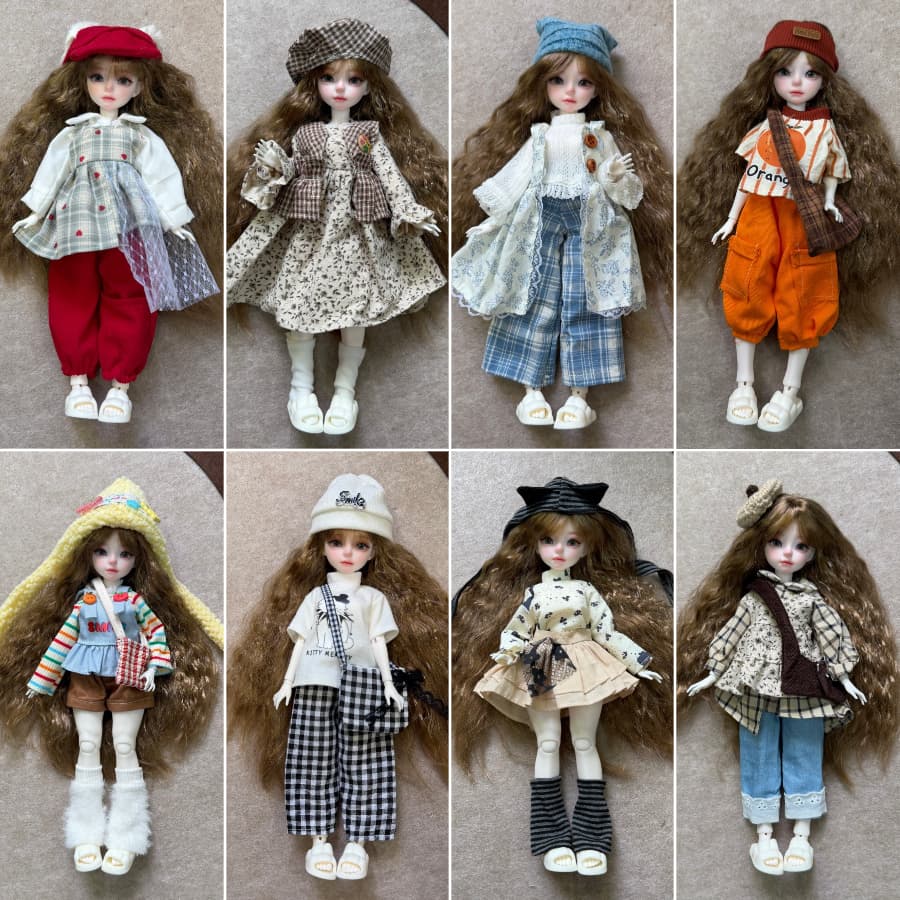 Roupinha para Boneca BJD 30 cm 1/6 Menina Vestido Completo de Roupas para Boneca Articulada Boneca Não Incluída