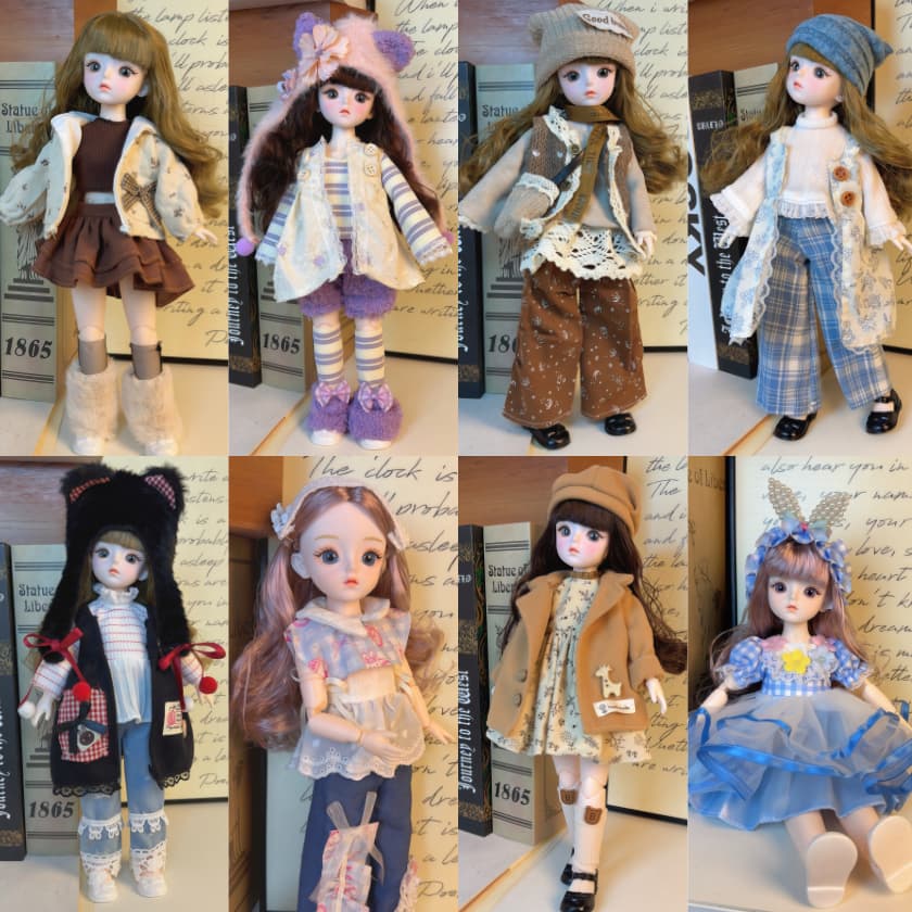 Roupinha para Boneca BJD 30 cm 1/6 Menina Conjunto Completo de Roupas para Boneca Articulada Boneca Não Incluída