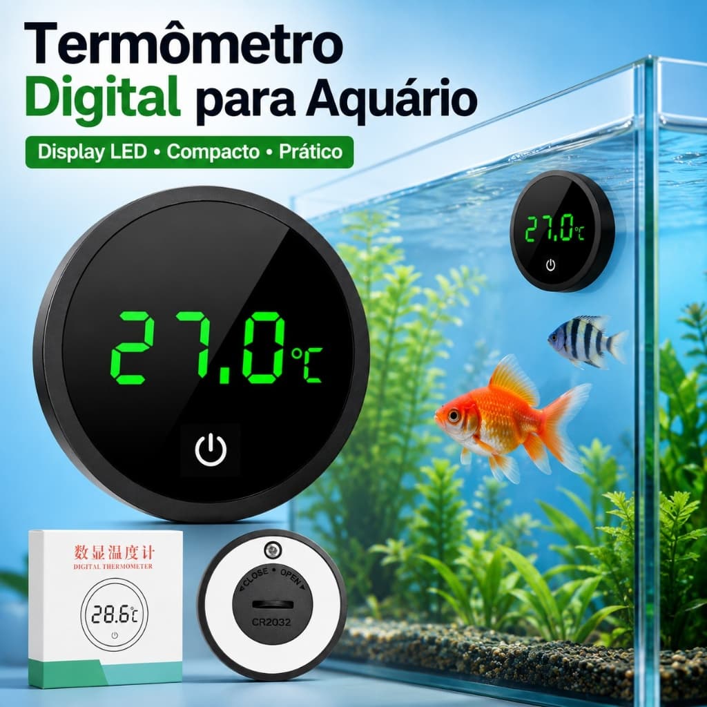 Aquários Temperatura De Gás Alta Precisão Bancos Peixes Termômetros LCD Digital Qualidade，Digital LED